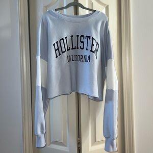 Hollister Cropped Light Blue Sweatshirt